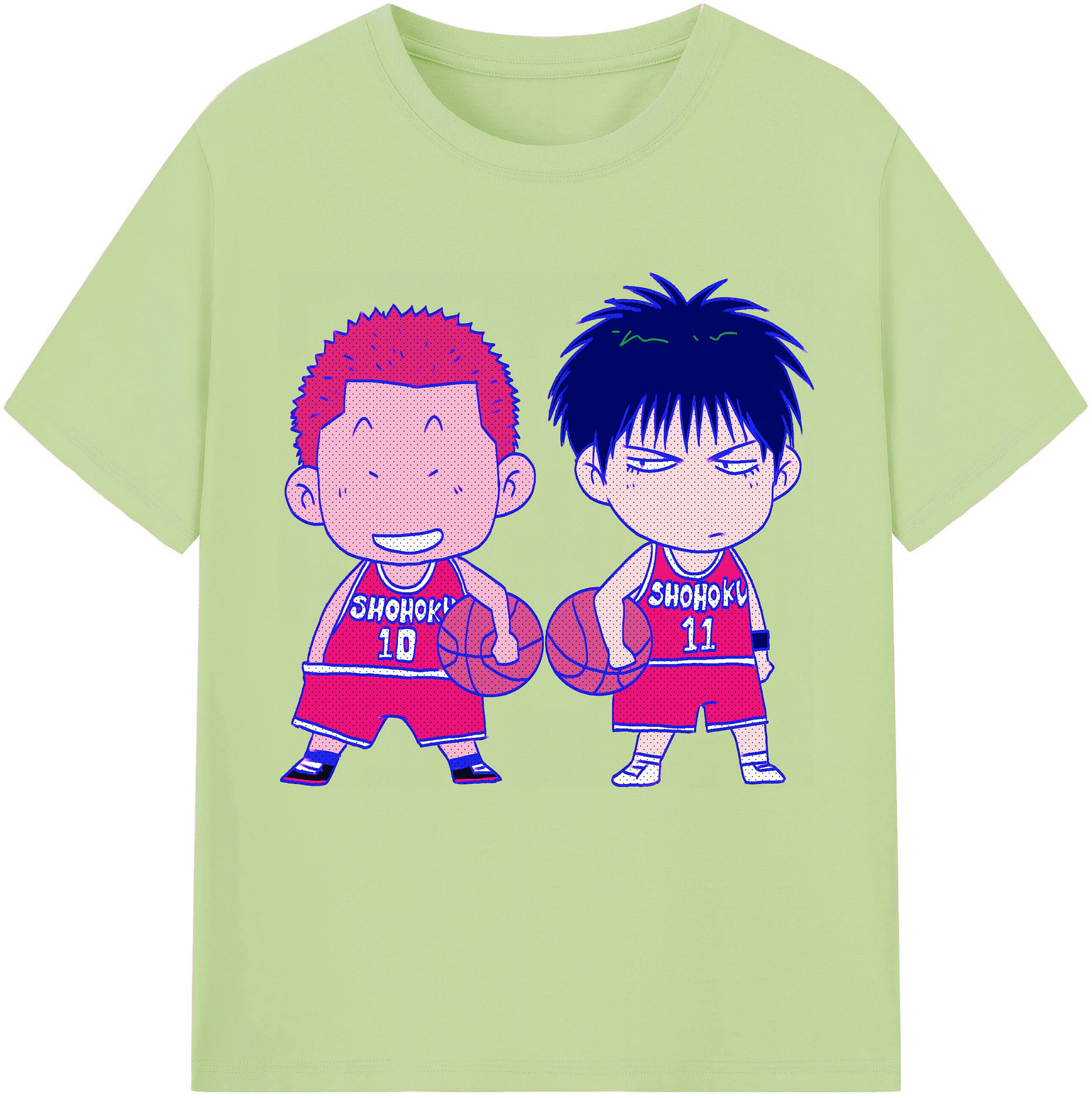 SLAM DUNK／スラムダンク 綿100％半袖Tシャツ（フロントプリント）